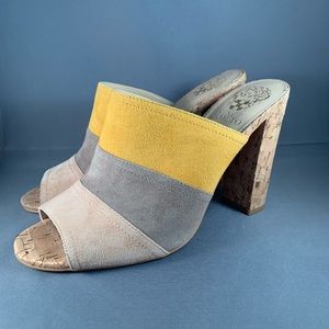 Vince Camuto Suede Cork Heels Like New!